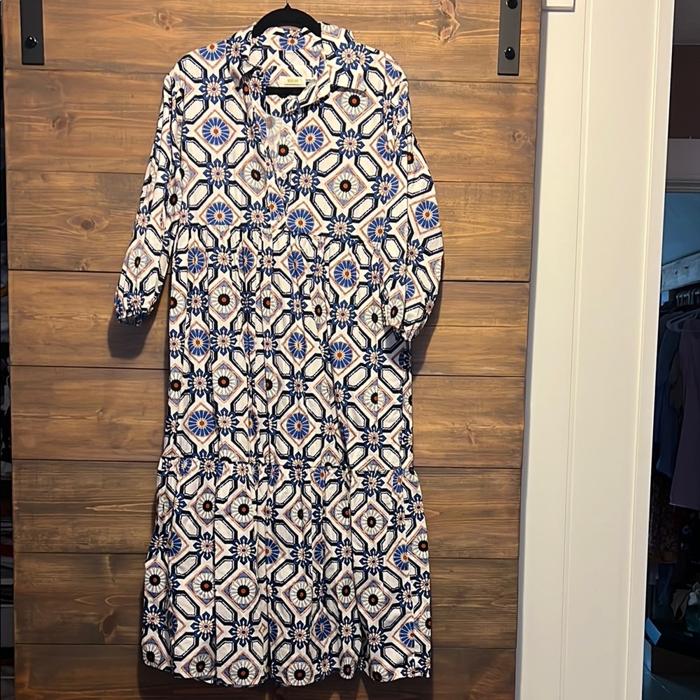 Maeve Patterned Long Sleeve Sundress